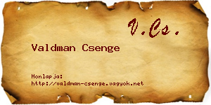 Valdman Csenge névjegykártya